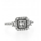 0.60 Cts. 18K White Gold Halo Diamond Engagement Ring Setting